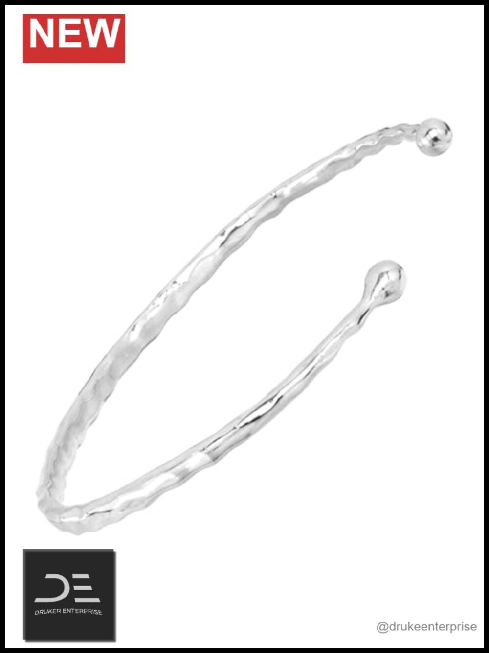Silpada Hammered Sterling Silver Cuff Bracelet Tapered Beaded